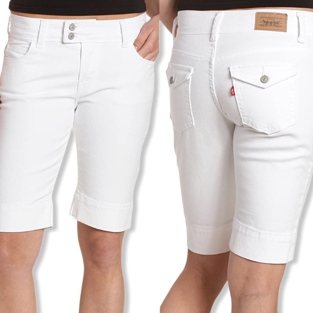 Levi’s 515 White Bermuda Jean Shorts Size 6